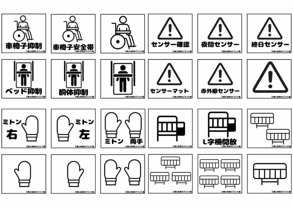 ベッドサイドで使用する医療安全ピクトグラム無料配布