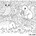 10月におすすめ！高齢者向け「秋の動物たち」塗り絵
