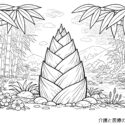 たけのこのぬりえ|春を感じる高齢者向け無料プリント
